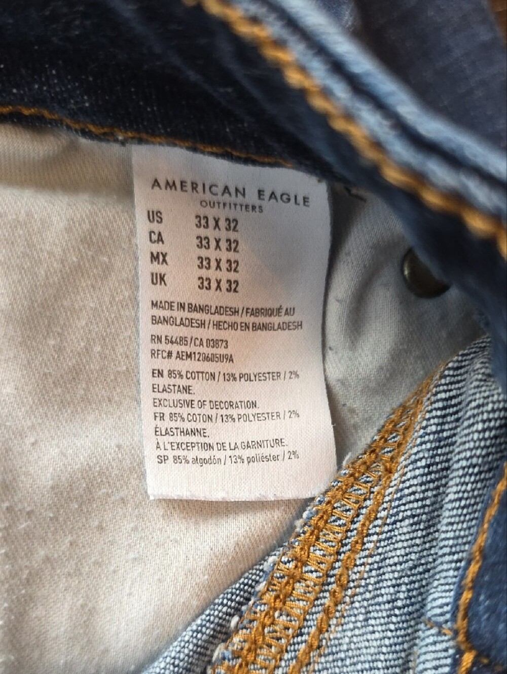 American Eagle Outfitters Men's Indigo Slim Straight Jeans - Picture 5 of 6